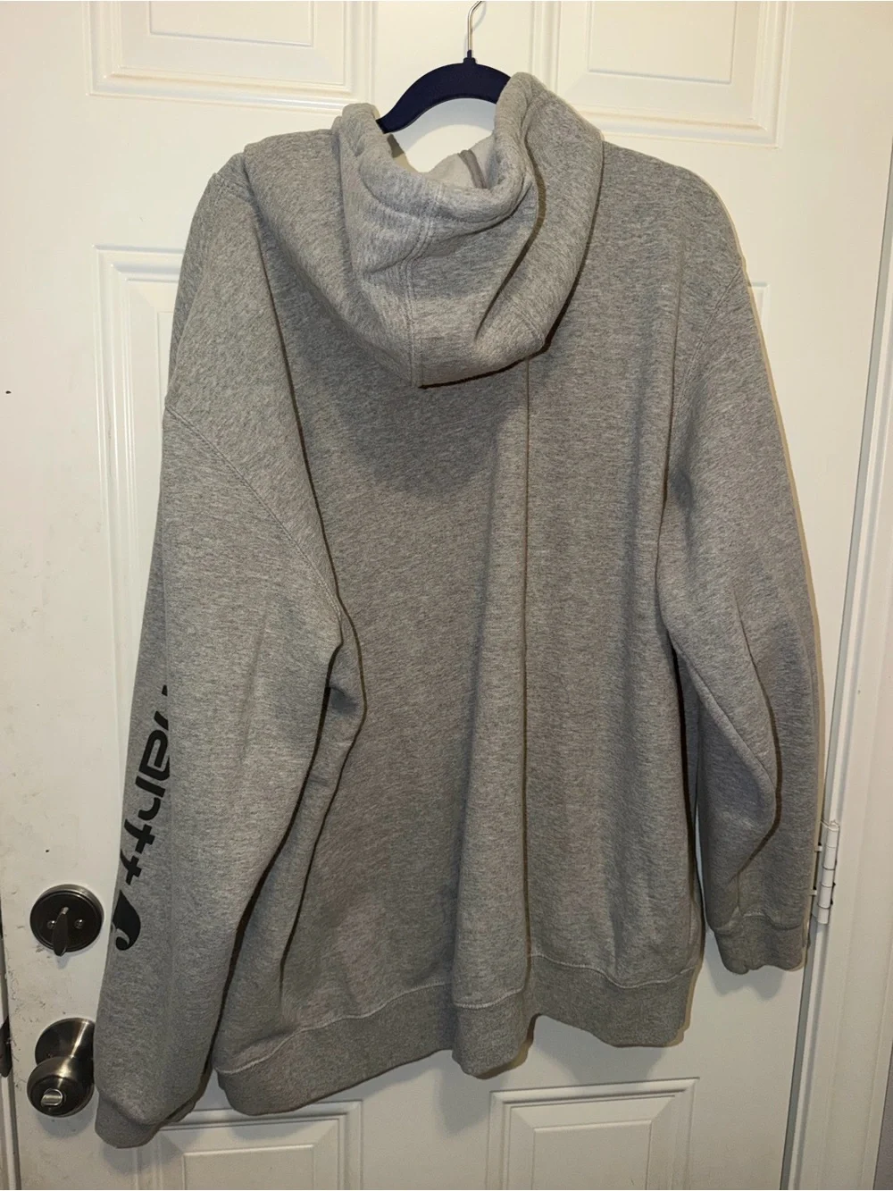 Carhartt Men's Gray Logo Sleeve Hoodie